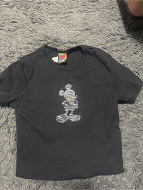 Mickey Unlimited Mickey Mouse Black vintage crop top